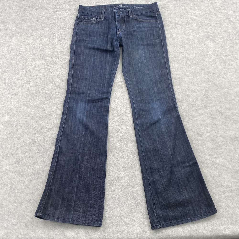 7 For All Mankind A Pocket Bootcut Jeans Womens 29 (32x33) Blue Dark *STAIN*